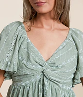 Twisted Front Peplum Top