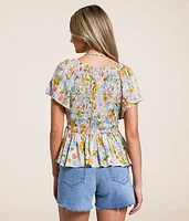 Peplum Floral Top