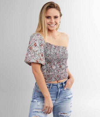 Willow & Root Smocked One Shoulder Top