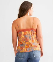 Floral Front Tie Tank Top