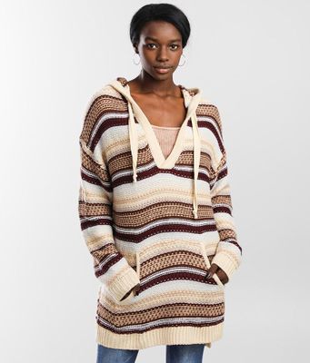 BKE Striped Pullover Hooded Sweater