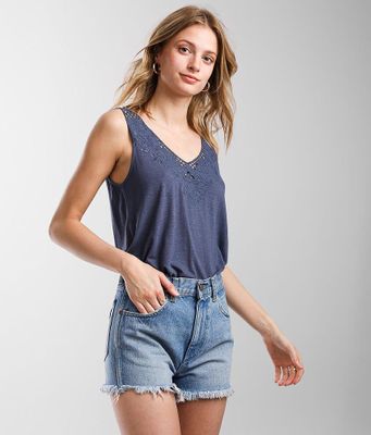 Daytrip Embroidered Crochet Tank Top