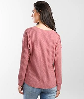 Ribbed Lace-Up Top