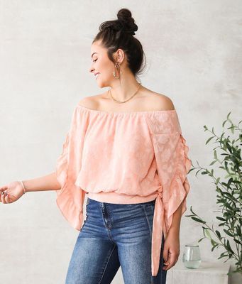 Willow & Root Textured Off The Shoulder Top