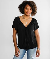 Surplice Slub Knit Top