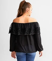 Off The Shoulder Mesh Top