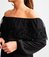 Off The Shoulder Mesh Top