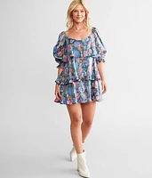 Floral Tiered Mini Dress