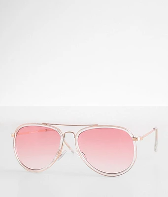 BKE Ribbed Aviator Sunglasses