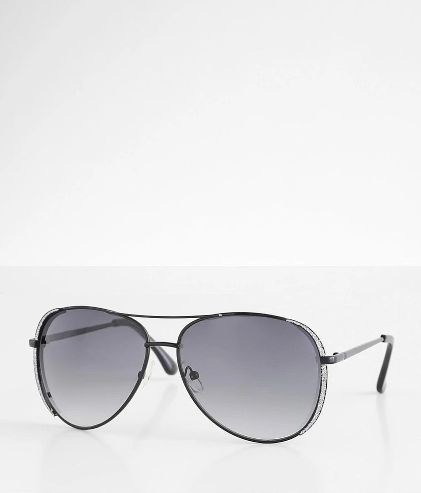 BKE Glitter Aviator Sunglasses