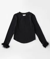Girls - Feather Trim Top