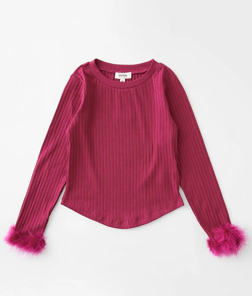 Girls - Speechless Feather Trim Top