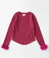 Girls - Speechless Feather Trim Top