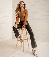 Lace-Up Textured Top