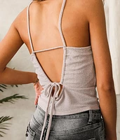 High Neck Tinsel Tank Top