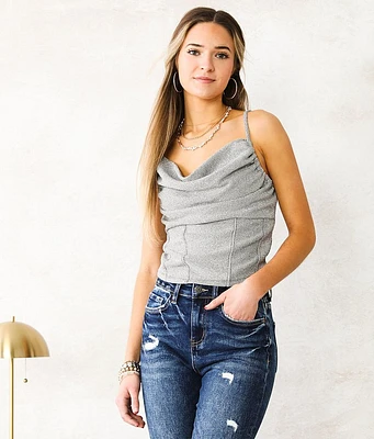 Cowl Neck Sparkle Tank Top