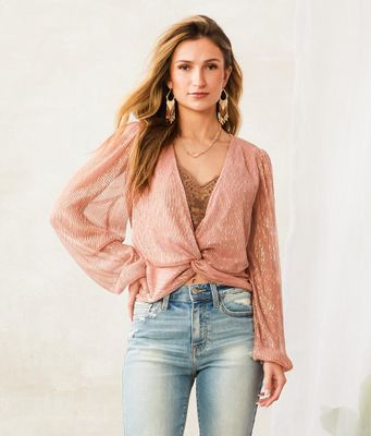 Willow & Root Metallic Twisted Front Top