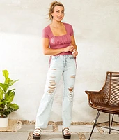 Square Neck Puff Top