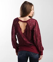 Pieced Sheer Lace Top
