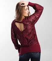 Pieced Sheer Lace Top