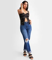 Stretch Satin Split Front Tank Top