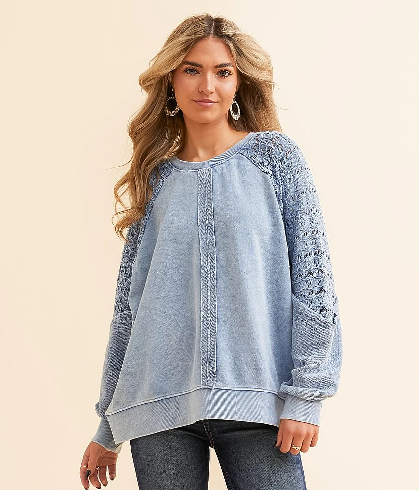 generation K Pieced Crochet Oversized Pullover