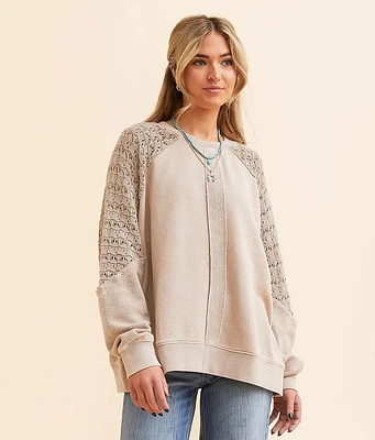 generation K Pieced Crochet Oversized Pullover