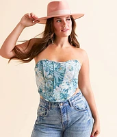 TIC TOC Tapestry Corset Tube Top