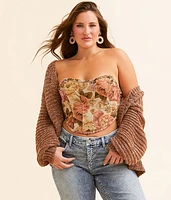 TIC TOC Tapestry Corset Tube Top