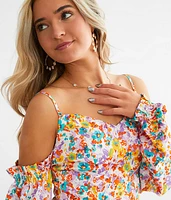 Floral Sweetheart Cropped Top