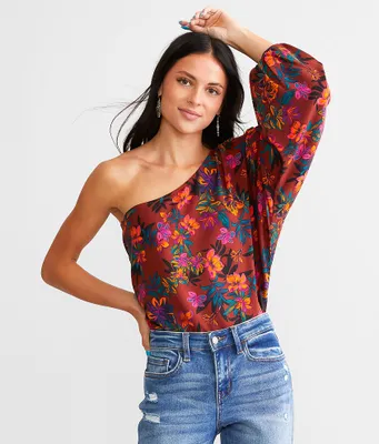 Willow & Root Floral One Shoulder Top