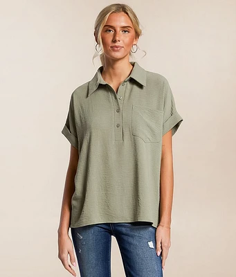 Collared Henley Blouse