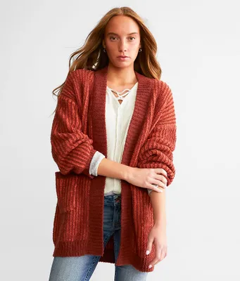BKE Plush Fleece Cardigan Sweater
