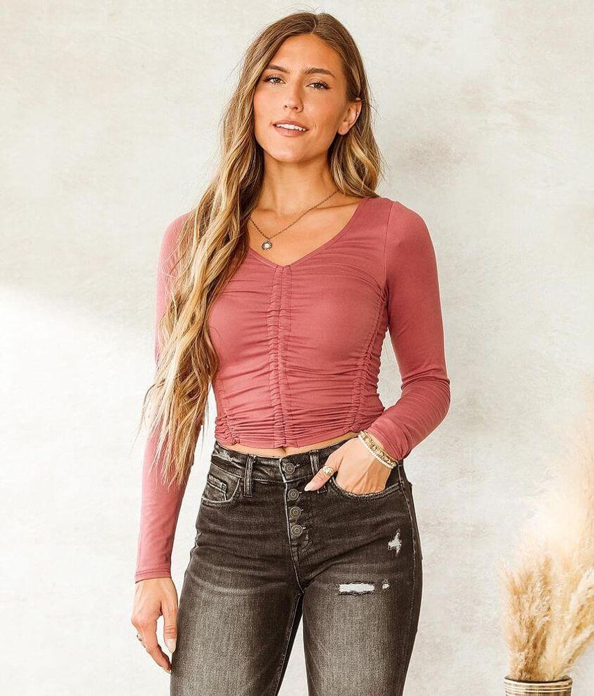 Willow & Root Ruched Cropped Top