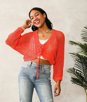 Lace-Up Cardigan