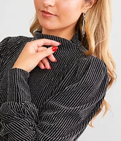 Mock Neck Sparkle Top
