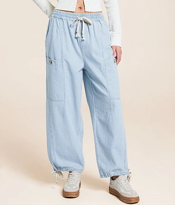 trend:;notes Cropped Wide Leg Striped Pant