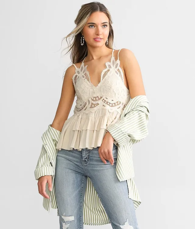 Buckle Trixxi Pleated Satin Peplum Tank Top