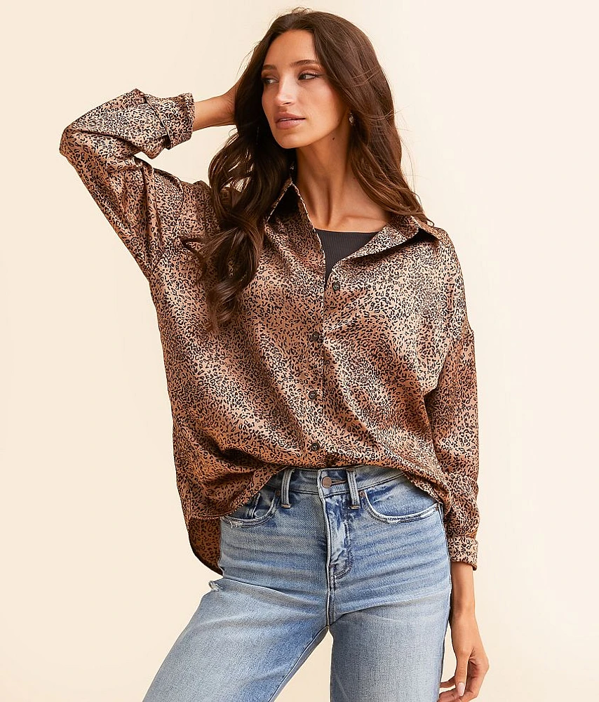 Daytrip Cheetah Satin Blouse