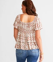 Crochet Lace Peplum Top