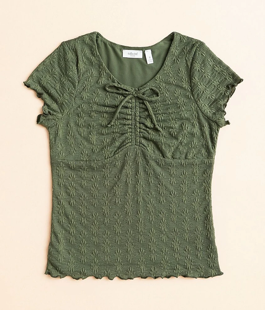 Girls - Willow & Root Floral Lace Overlay Top