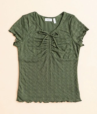 Girls - Willow & Root Floral Lace Overlay Top