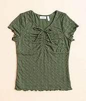 Girls - Willow & Root Floral Lace Overlay Top