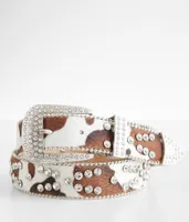 BKE Glitz Cow Print Belt