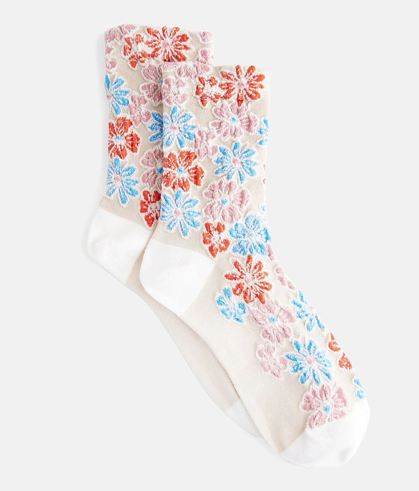 BKE Floral Crew Socks