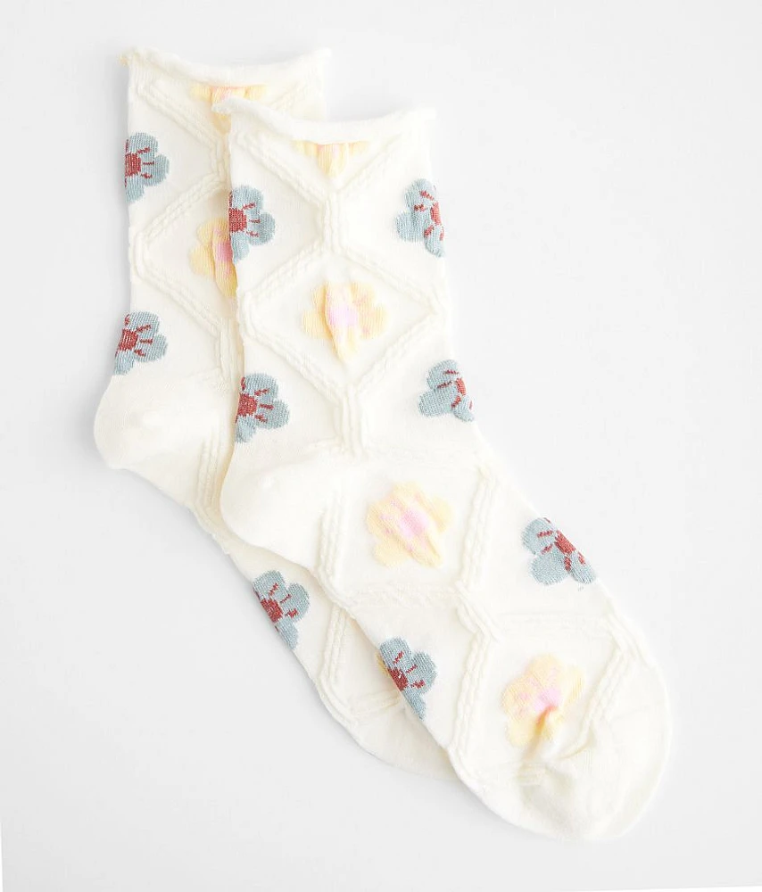 BKE Floral Crew Socks