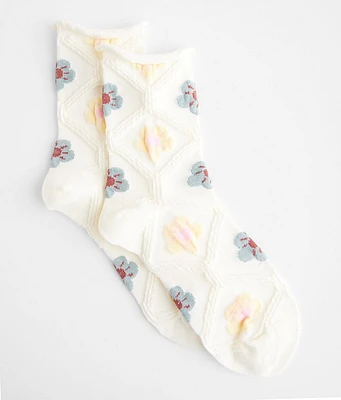 BKE Floral Crew Socks