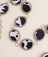 Glitz Cow Print Chain Belt