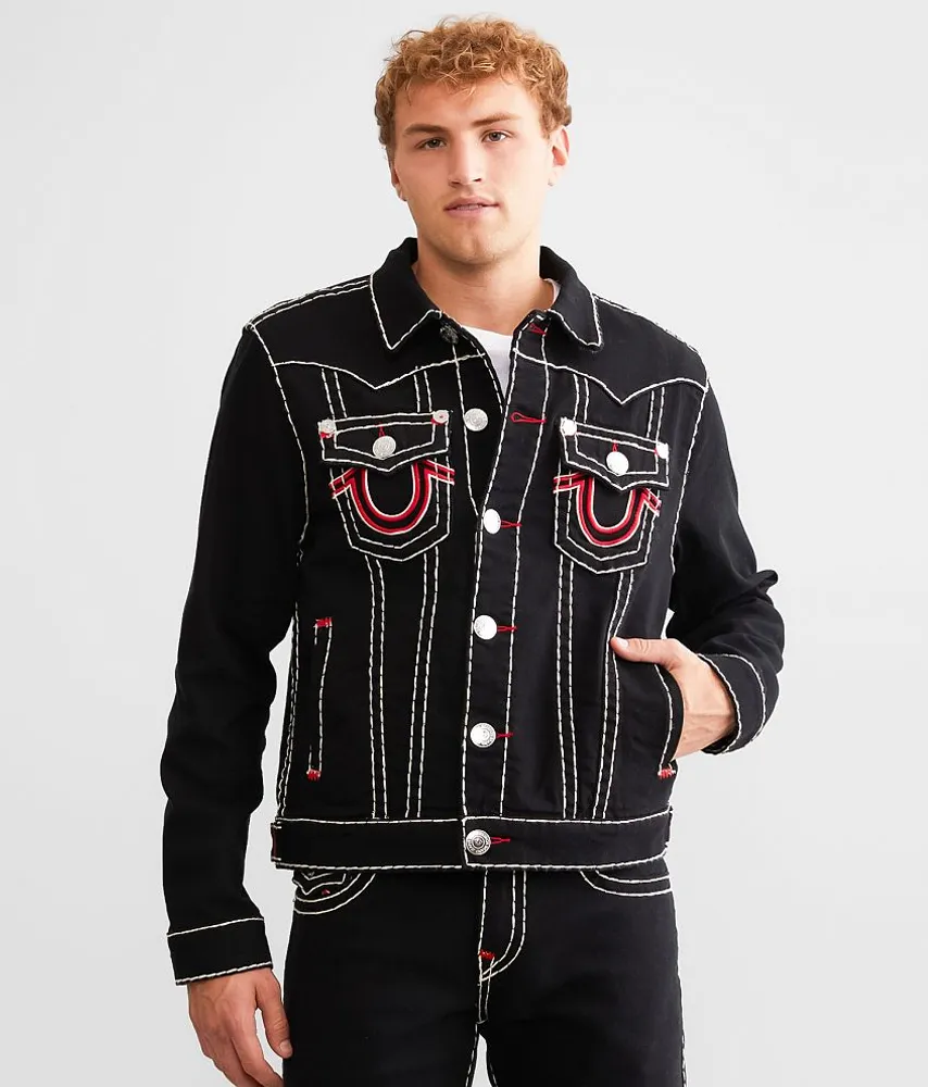 True Religion | Jimmy Trucker Jacket | Bush Willow | SportsDirect.com