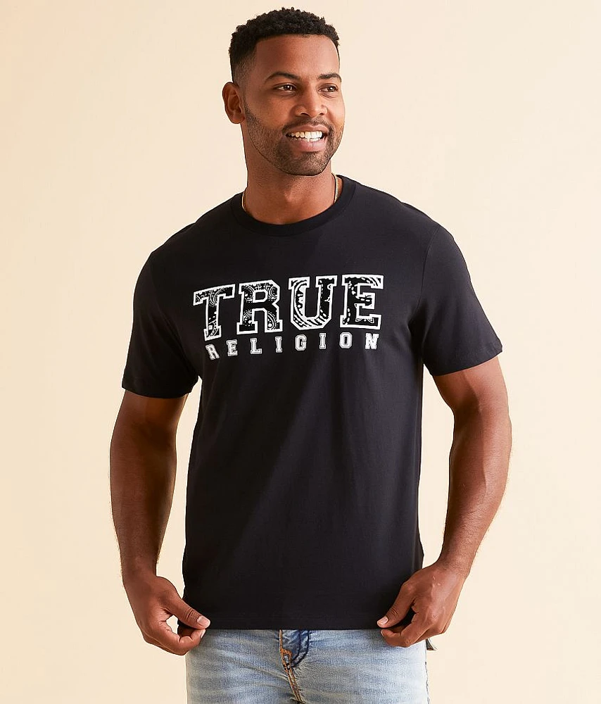 True Religion Paisley Flocked T-Shirt